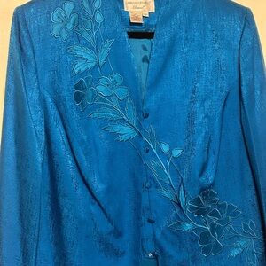 Adrianna Papell Vibrant Blue Floral‎ Blazer